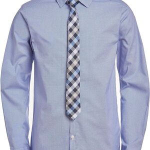 Van Heusen Boys' Long Sleeve Collared Button-down Dress Shirt &Tie Set (10/12)